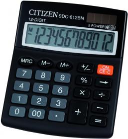 Kalkulator biurowy Citizen SDC-812, 12 cyfr, czarny