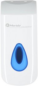 Dozownik do mydła w płynie Merida Top Mini, niebieskie okienko, 9x19x9.8cm, 400ml, biały