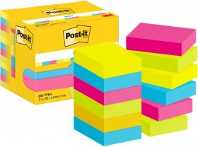 Karteczki samoprzylepne Post-it Paleta Energetyczna, 38x51mm, 12x100 karteczek, mix kolorów