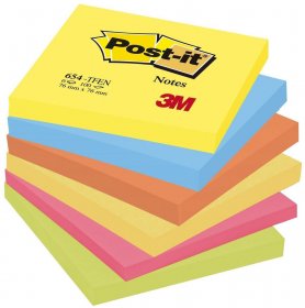 Karteczki samoprzylepne Post-it Paleta Energetyczna, 76x76mm, 6x100 karteczek, mix kolorów
