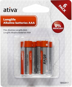 Bateria alkaliczna Ativa Longlife, AAA, 6 sztuk