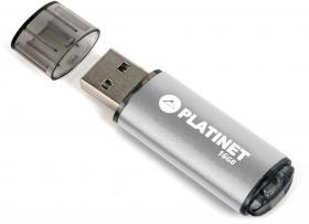 Pendrive aluminiowy Platinet X-Depo, 16GB, USB 2.0, srebrny