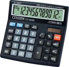 Kalkulator biurowy Citizen CT-555N, 12 cyfr, czarny