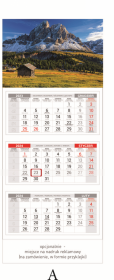 Kalendarz ścienny Udziałowiec 2023, 310x680mm, trójdzielny góry