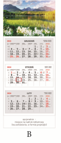 Kalendarz ścienny Udziałowiec 2023, 310x680mm, trójdzielny, młyn