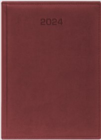 Kalendarz książkowy Udziałowiec 2023, Biznesowy A4, dzienny, 184 kartki, bordowy - D