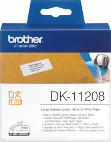 Etykiety papierowe Brother DK11208, 38x90mm, 400 etykiet, biały/czarny nadruk