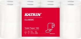 Papier toaletowy Katrin Classic Toilet 160, 3-warstwy, 98mm x 19m, 16 rolek, biały
