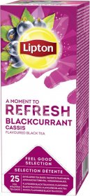 Herbata czarna smakowa w kopertach Lipton Classic Blackcurrant, czarna porzeczka, 25 sztuk x 1.6g