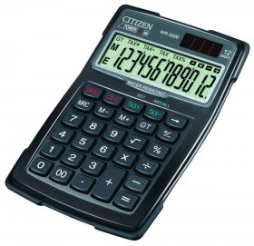 Kalkulator biurowy Citzizen WR-3000, 12 cyfr, wodoszczelny, czarny