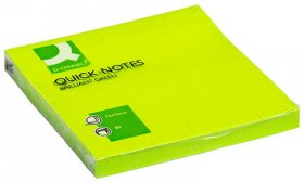 Karteczki samoprzylepne Q-connect Brilliant, 76x76mm, 80 karteczek, zielony neonowy