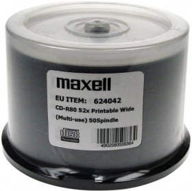 Płyty CD-R  Maxel, do nadruku, do wielokrotnego zapisu, 700MB, 52x, szpindel 50 sztuk