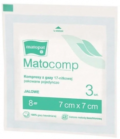 Kompresy gazowe jałowe Matopat Matocomp, 7x7 cm, 3 sztuki