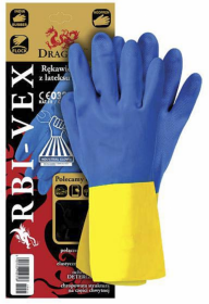 Rękawice lateksowe neoprenowe Reis RBI-VEX, rozmiar 9, niebiesko-żółty (c)