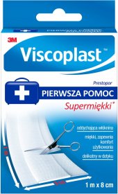 Plaster hypoalergiczny Viscoplast Prestopor, 1mx8cm, biały