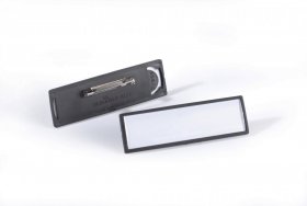 Identyfikatory Durable Clip Card, 17x67mm, zapinane na agrafkę, 25 sztuk, czarny