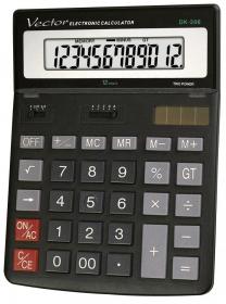 Kalkulator biurowy Vector DK-206, 12 cyfr, czarny