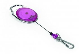 Mechanizm ściągający Jojo Style, metalowe zapięcie - karabińczyk, linka 80cm, fioletowy