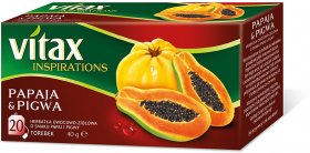 Herbata owocowa w torebkach Vitax Inspirations, papaja i pigwa, 20 sztuk x 2g
