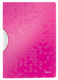 Skoroszyt plastikowy z klipsem Leitz Wow ColorClip, A4, do 30 kartek, różowy