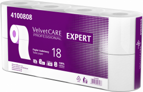 Papier toaletowy Velvet Care Professional, 3-warstwowy, 18m, 8 rolek, biały