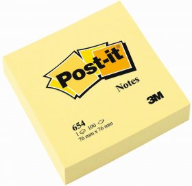 Karteczki samoprzylepne Post-it, 76x76mm, 100 karteczek, żółty pastelowych