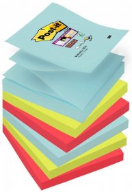 Karteczki samoprzylepne Post-it Super Sticky Z-Notes Miami, 76x76mm, 6x90 karteczek, mix kolorów