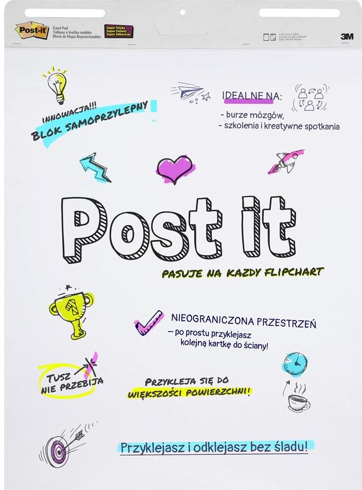 Arkusze Konferencyjne Samoprzylepne Post-it 3M na flipchart