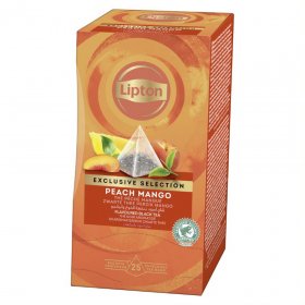 Herbata czarna aromatyzowana w piramidkach Lipton, brzoskwinia z mango, 25 sztuk x 1.7g