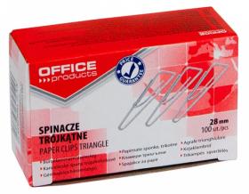 Spinacz Office Products, trójkątny, 28mm, 100 sztuk, srebrny