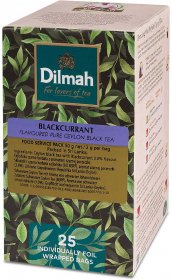 Herbata czarna aromatyzowana w kopertach Dilmah, czarna porzeczka, 25 sztuk x 2 g