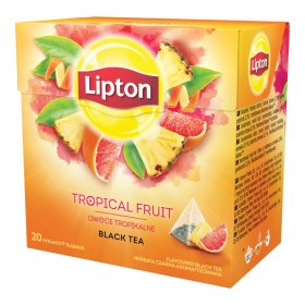 Herbata czarna aromatyzowana w piramidkach Lipton, owoce tropikalne, 20 sztuk x 1.2g