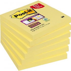 Karteczki samoprzylepne Post-it Super Sticky, 76x76mm, 6x90 karteczek,  żółty