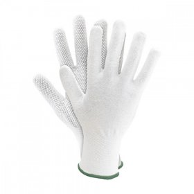 Rękawice tkaninowe Reis RMICRONYL, nakrapiane, rozmiar 7, biały