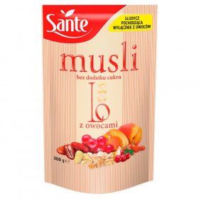 Musli Sante Lo, bez cukru, owocowy, z inuliną, 300g