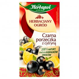 Herbata owocowa w torebkach Herbapol Herbaciany Ogród, czarna porzeczka z cytryną, 20 sztuk x 2.7g