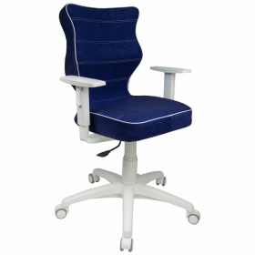 Krzesło obrotowe biurowe Entelo Duo white, rozmiar 6, granatowy