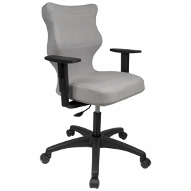Krzesło obrotowe biurowe Entelo Duo Black, rozmiar 6,  szary melanż