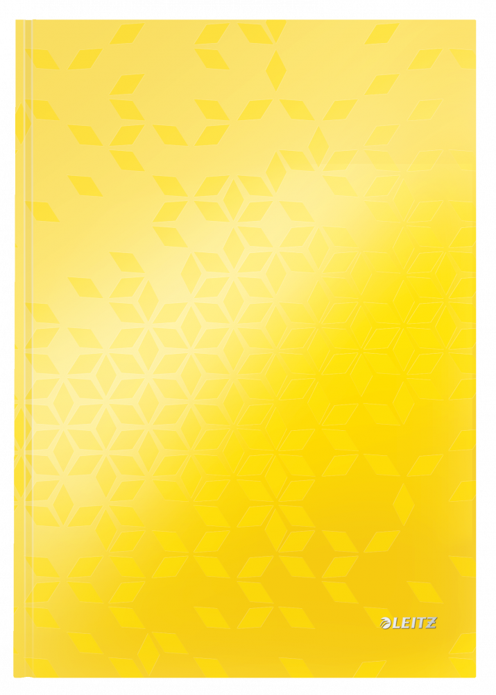 Brulion w kratkę Leitz Wow, A4, twarda oprawa, 80 kartek, żółty