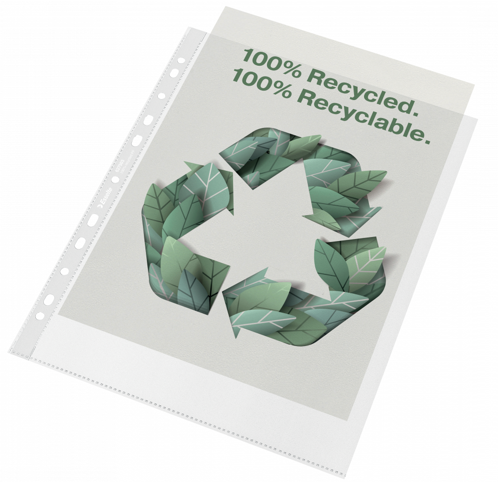 Koszulki na dokumenty A4+ 100 mic ekologiczne Recycled Premium 50 sztuk Esselte