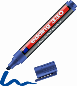 Marker permanentny Edding 330, ścięta, 1-5 mm, niebieski