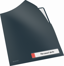 Folder z kieszonką na etykietę Leitz Cosy, A4, do 40 kartek, szary