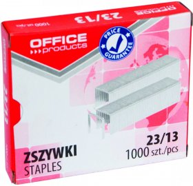 Zszywki Office Products 23/13, 1000 sztuk, srebrny