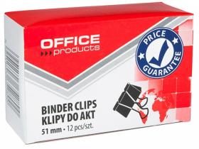 Klip biurowy Office Products, 51mm, 12 sztuk, czarny