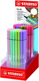 Pisaki Stabilo Pen 68/80-01, okrągła, 1mm, display, 80 sztuk, mix kolorów