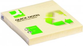 Karteczki samoprzylepne Q-Connect 100% Recycled, 76x76mm, 100 karteczek, żółty