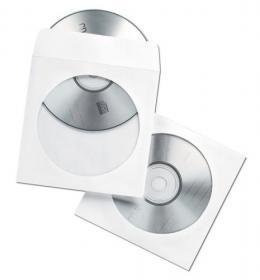 Koperta z oknem na CD/DVD Fellowes, 50 sztuk, biały