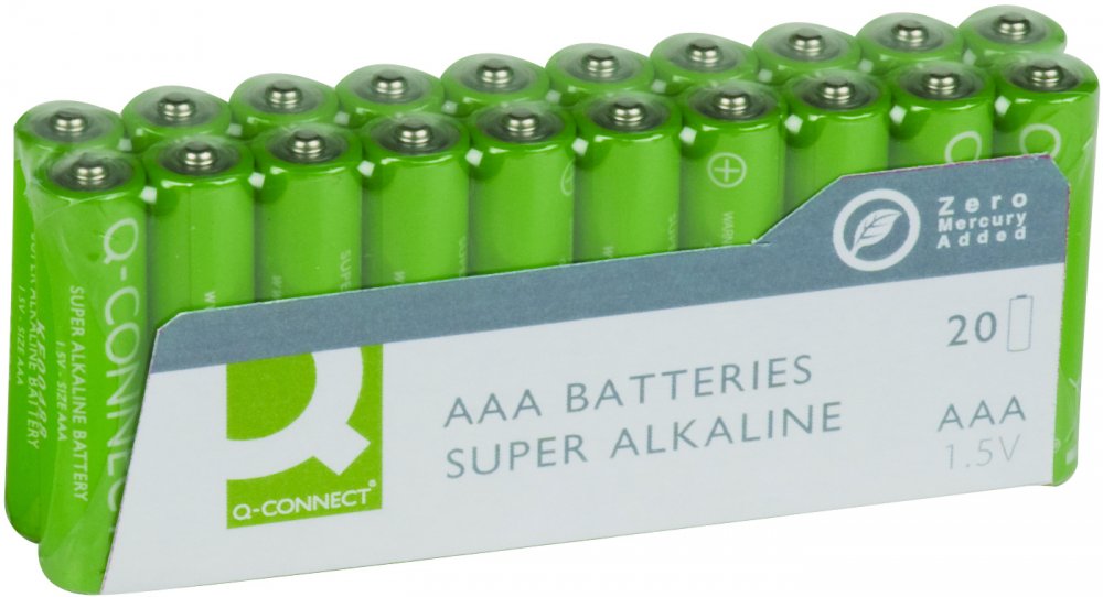 Baterie AAA LR03 1.5V alkaliczne Q-Connect 20 sztuk