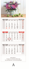 Kalendarz ścienny Udziałowiec 2023, 310x680mm, trójdzielny, kwiaty