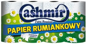 Papier toaletowy Cashmir Extra Premium, rumiankowy, 3- warstwowy, 18m, 8 rolek, biały